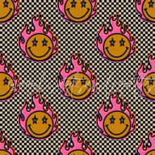 Load image into Gallery viewer, Flames Checkered Smiley (Pick Style)